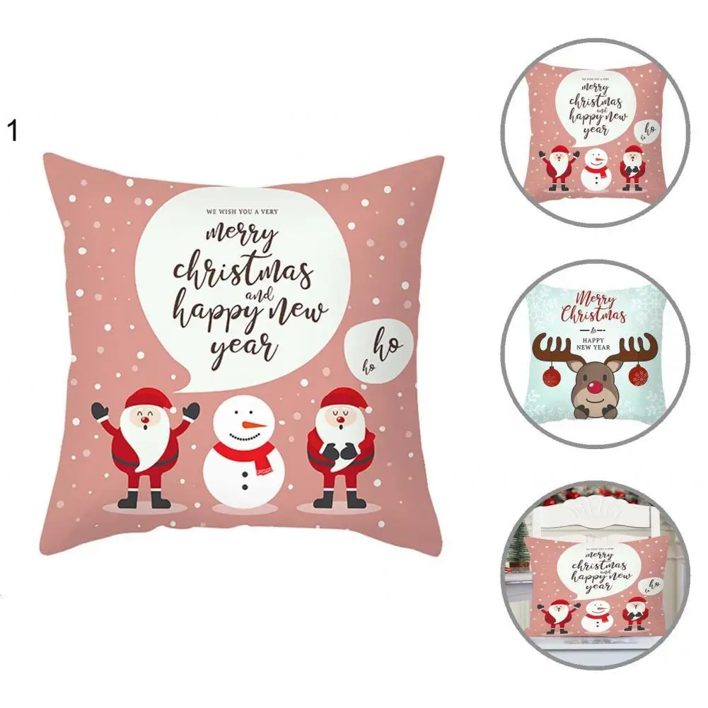 

Pillowcase Washable Cushion Cover Square Easy to Clean Fashion New Year Decor Cushion Cover