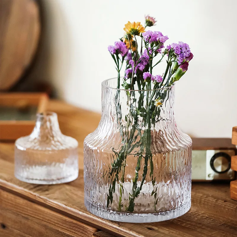 

Nordic Glacial Glass Vase Eeveryday Home Decoration Flower Container Plants Holder Handmade Pot Flowerpot