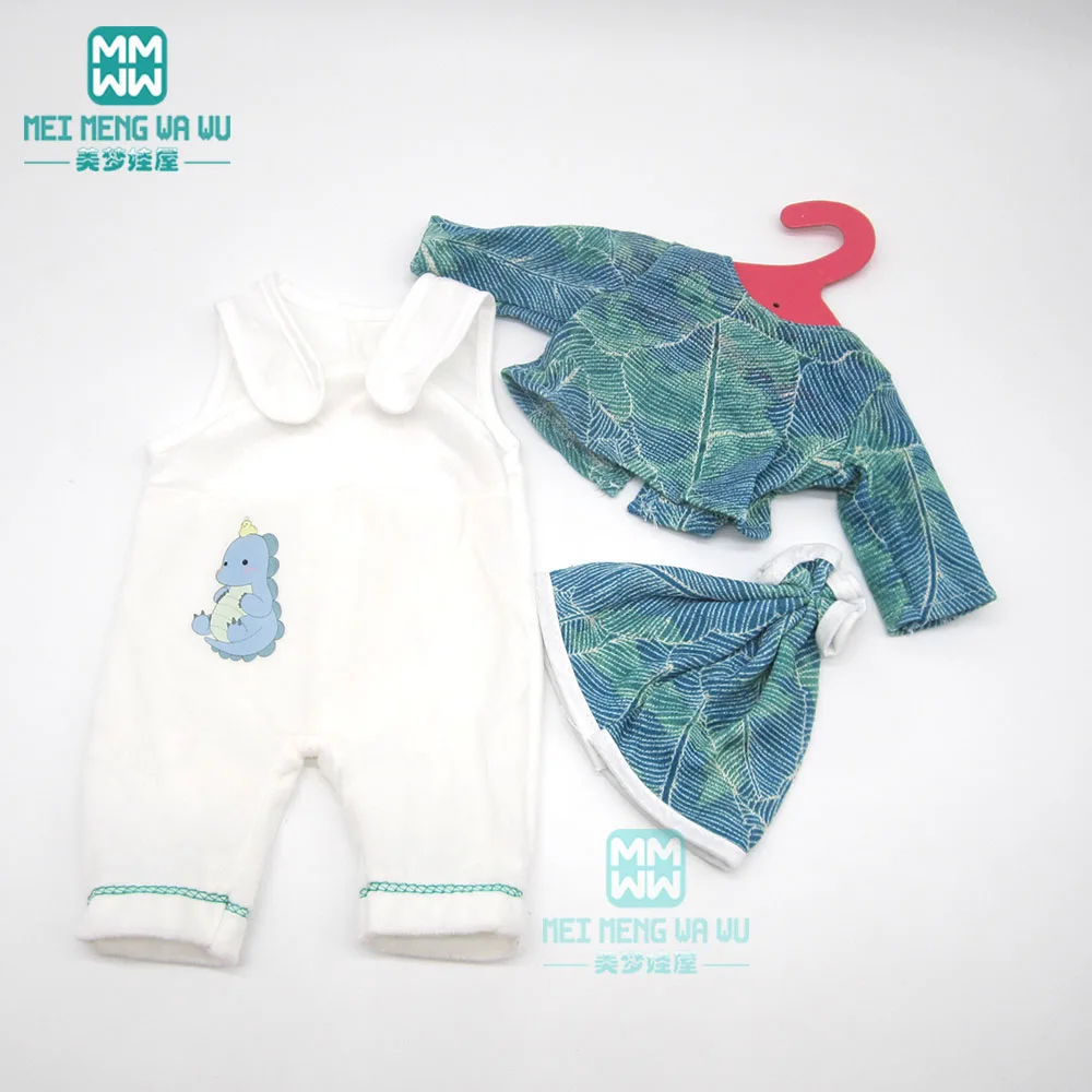 Детская Одежда для куклы подходит 43 см игрушки Новорожденные аксессуары белая футболка+ джинсы - Цвет: M--459