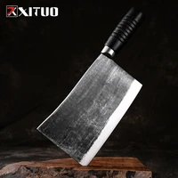 xituo full tang butcher knife utility vegetable chef knives cleaver hand forged high carbon steel kitchen knife cooking tools