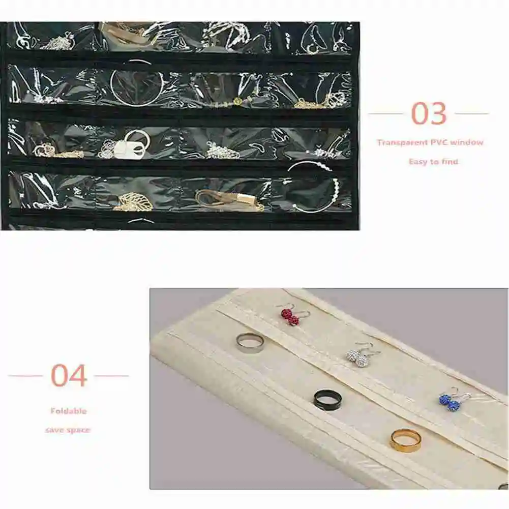 

80 Lattice Double-sided Jewelry Hanging Bags, Business Cards, Items Bag Small Membership Storage Cards, Y0S5