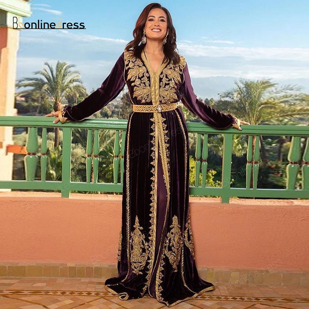 Bbonlinedress Марокканское цветочное вышитое длинное вечернее платье с длинным