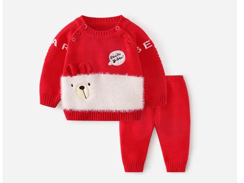 Костюм со свитером на весну и осень кардиган для новорожденных детский трикотаж