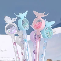 4 pcs creative sequin butterfly gel pen 0 5mm black ink cute mosquito repellent signature pen student office writing stationery