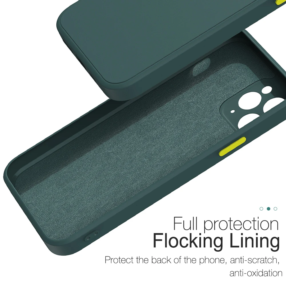 shockproof liquid silicone soft case for iphone 12 11 pro max mini x xs xr 10 8 7 plus mobile phone cover back shell bumper hood free global shipping