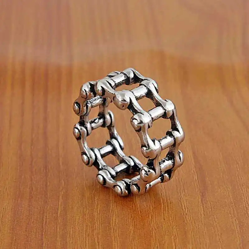 Мужское металлическое кольцо с цепочкой для мотоцикла в стиле панк цепи