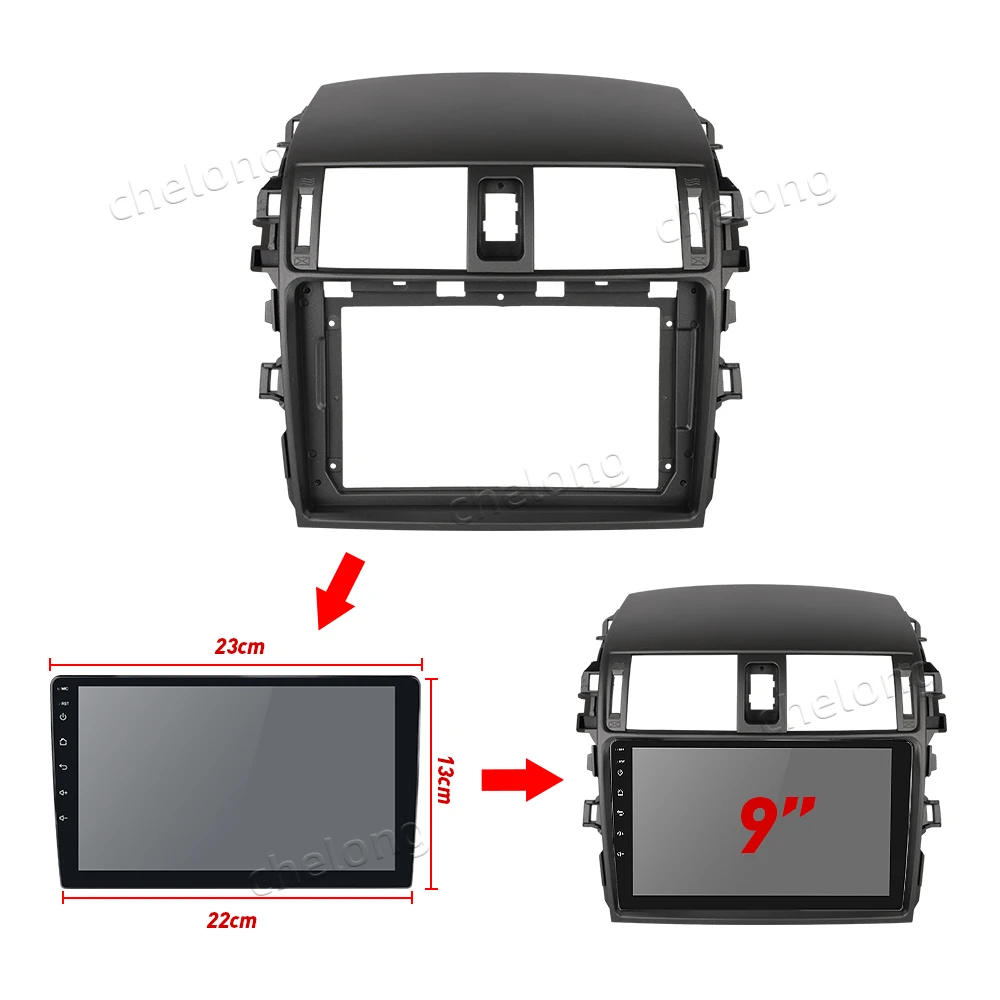 Рамка для приборной панели автомобиля 2Din подходит Toyota Corolla 2006-2013 комплект