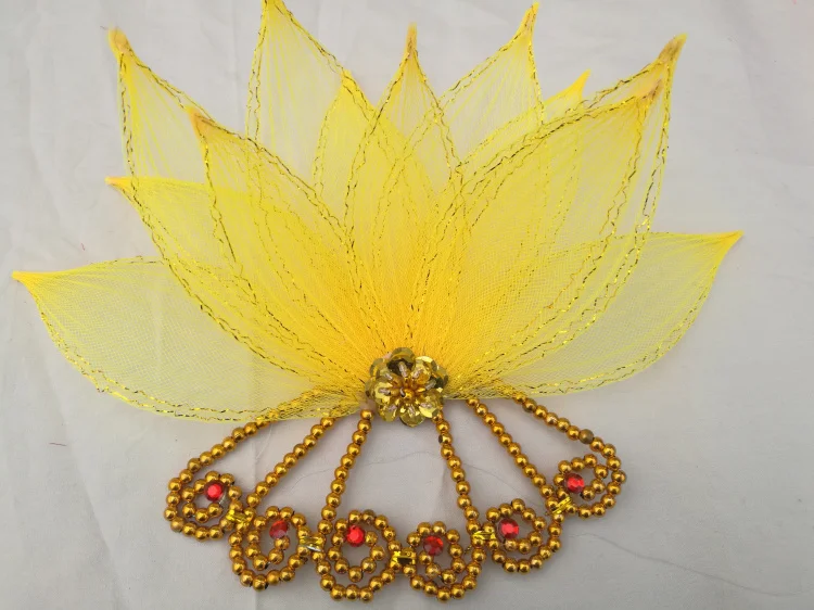 Головной убор с пайетками и цветами для национального классического танца |