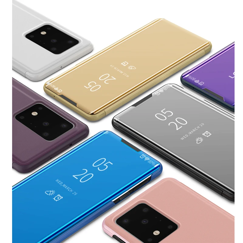 Smart Phone Cases for Samsung Galaxy M52 M51 M31S F62 Luxury Plating Mirror Leather Capa Foldable Holder Stand Protective Cover