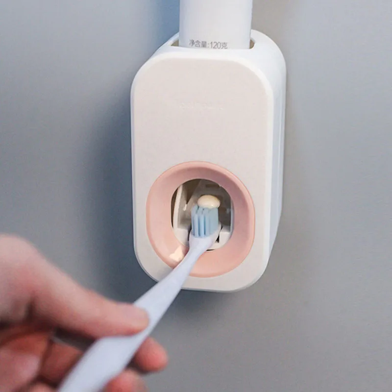 

New Adhesive automatic toothpaste squeezer set, wall-mounted toothpaste holder toothbrush rack wall suction toothpaste squeezer