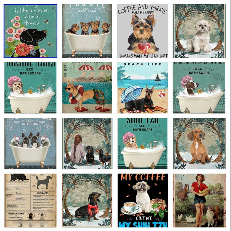 

Funny pet dogs Dachshund Metal Tin Sign, Vintage Retro Poster Art Creative Door Sign Decor for Bars Cafes Pubs Home 12x8 in
