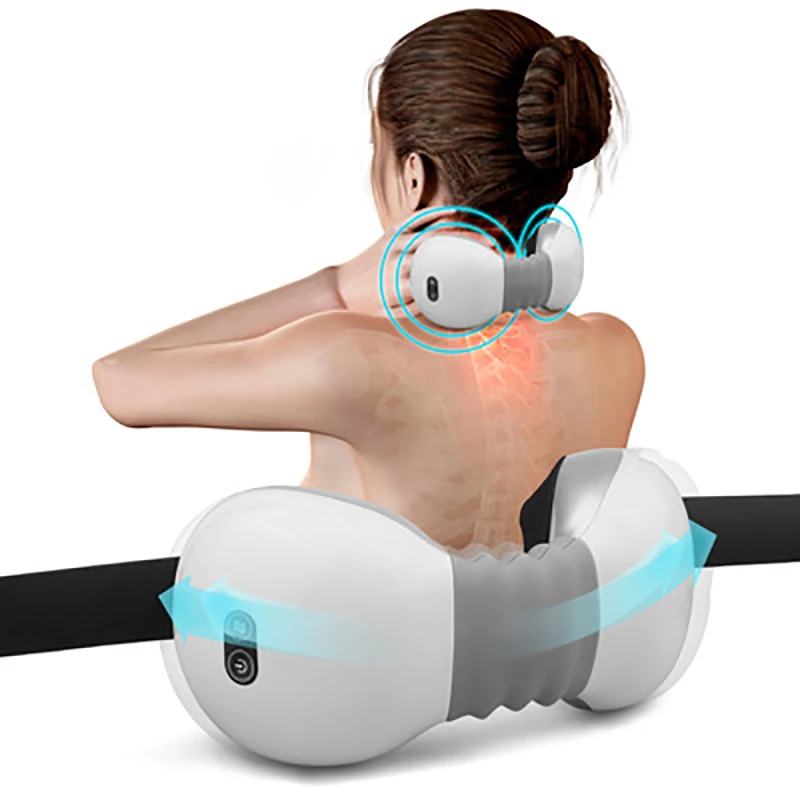 Electric Cervical Neck Massager USB Charging Automatic Intelligent Hot Compress 2 Minutes Relieve Painful Waist Neck Massager