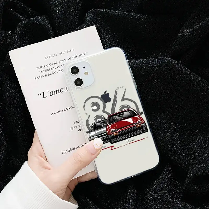 

Initial D car Japan anime movie Phone Case Transparent for iPhone 6 7 8 11 12 s mini pro X XS XR MAX Plus cover funda shell