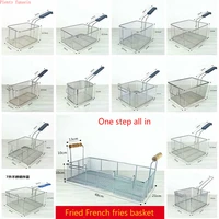28 options stainless steel fryer screen french fries frame square filter net encrypt colander shaped frying basket fryers meshed