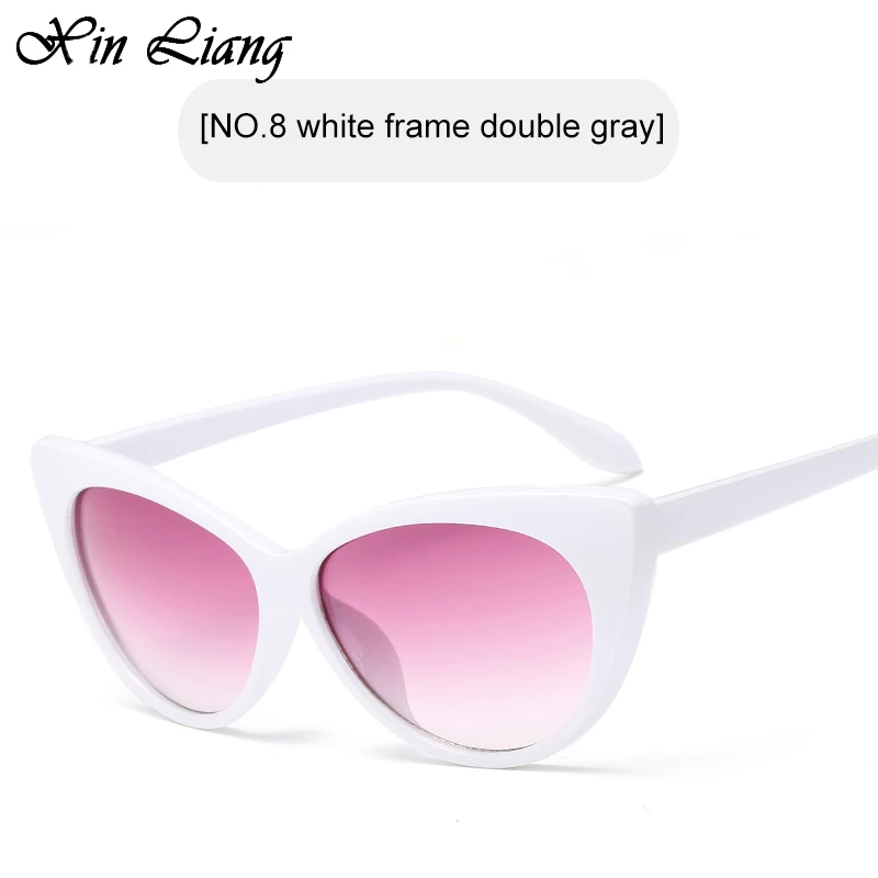 Новинка 2020 солнцезащитные очки кошачий глаз женские Ретро Черные розовые белые