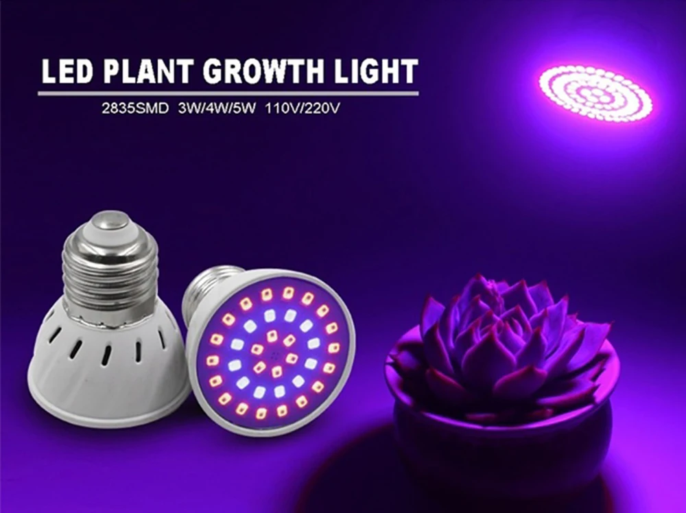 Mpow XW492 светодиодный светильник для выращивания E27 E14 Phytolamp 48 60 80 светодиодный s 110V 220V полный спектр лампа для выращивания растений Крытый сад растительный свет