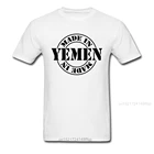 Мужская футболка сделано в Йемене, хлопковая Футболка с буквенным принтом, повседневный Топ, Уникальные топы для студентов, высококачественная одежда белого цвета