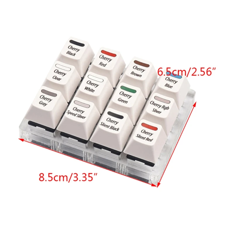 

White Keycaps Testing Tool Cherry 12 MX Switches Keyboard Tester Kit Clear Keycaps Sampler PCB Mechanical Keyboard