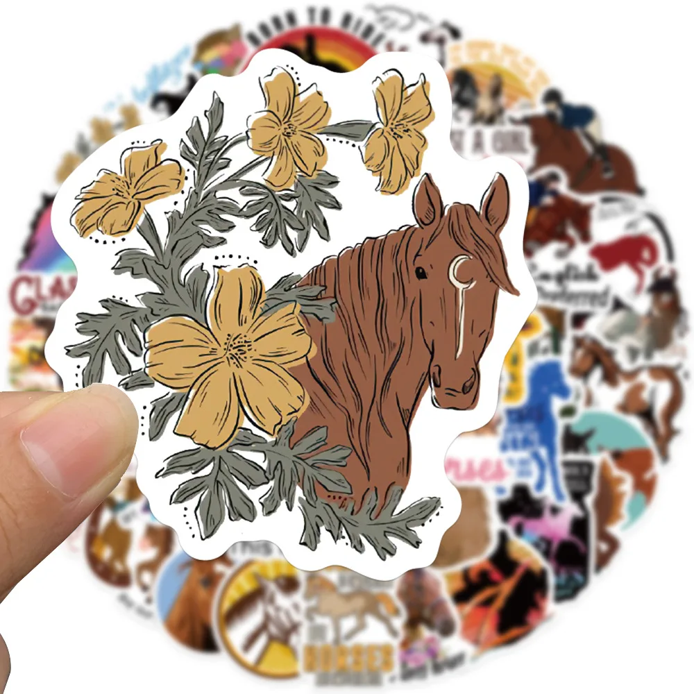 103050pcs horseman equestrian horse stickers aesthetic diy laptop phone luggage water bottle waterproof graffiti decal sticker free global shipping