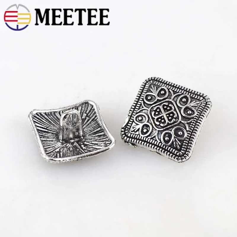 50 шт. Ретро цветок металлические пуговицы Античный Серебряная кнопка для джинсов