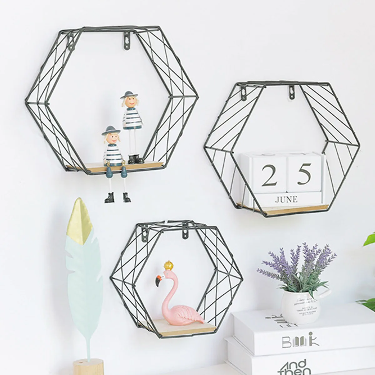 Настенные плавающие стеллажи металлическая стойка декоративные полки для