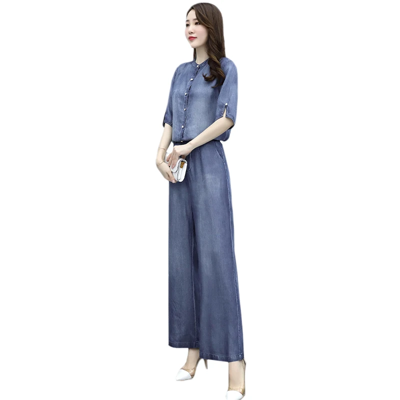 

Design Office Lady Women 2 Piece Set Top And Pants Plus Size 4xl Top&pants Set High Quality Woman's Jeans Conjunto Feminino