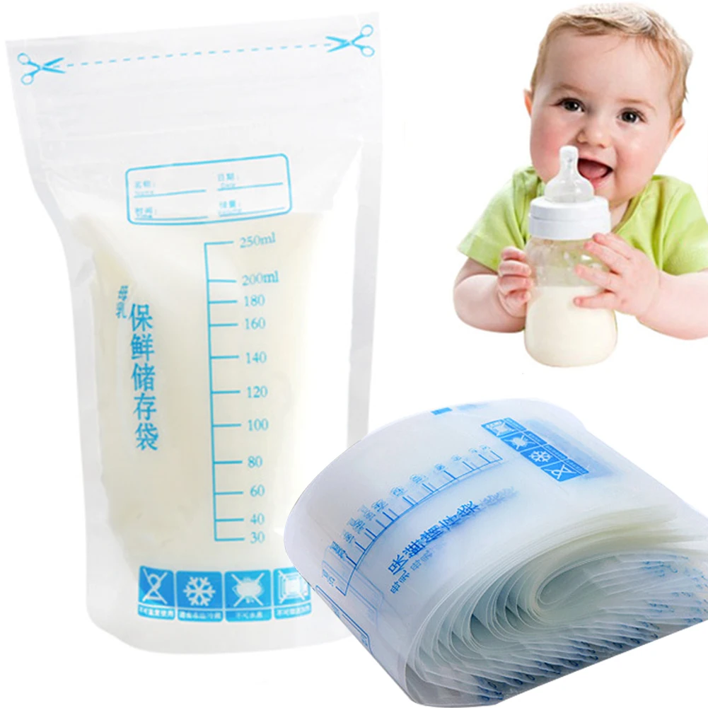 Bolsas de almacenamiento de leche materna para el congelador, etiquetas desechables de comida para beb&eacute;, seguro, 30 Uds.-0
