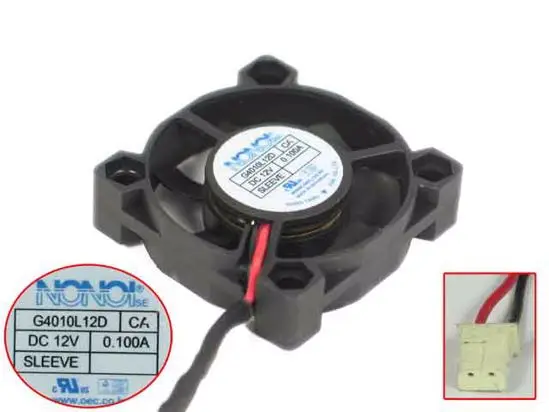 NONOISE G4010L12D Сервер охлаждающий вентилятор охлаждения DC 12V 0.100A 40x40x10 мм 2 провод|fan dc|fan