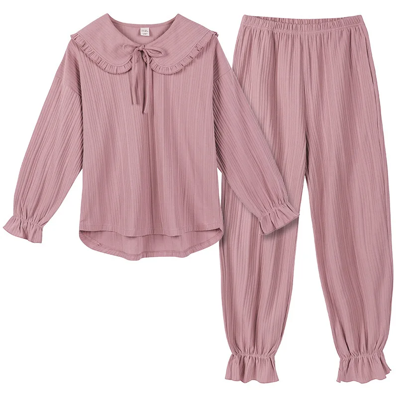 2020 пижамы для женщин 100% хлопок длинный рукав домашняя одежда свободный размер