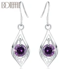 Женские серьги-капли DOTEFFIL из стерлингового серебра 925 пробы с фиолетовым цирконием, лучший подарок на свадьбу, помолвку, вечеринку, ювелирные изделия