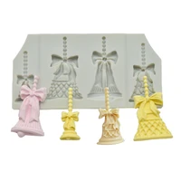 christmas bell shape silicone mold diy cake chocolate bread mousse dessert fondant mold baking decoration tool resin kitchenware