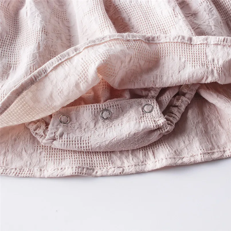 Милые для девочек принцесс Ползунки осенние хлопковые льняные боди малыша