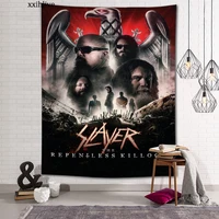 custom tapestry slayer band printed large wall tapestries hippie wall hanging bohemian wall art decoration room decor 100x150cm