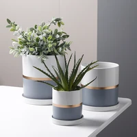 simple color cylindrical ceramic flowerpot succulent cactus potted home countertop flowerpot garden courtyard decoration crafts