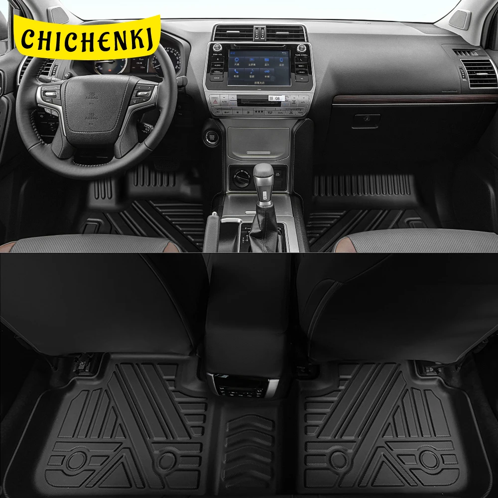 

For Toyota Land Cruiser Prado J150 2010-2020 Car Floor Mats All-Weather TPE Foot Mats Cargo Liner Pad Trunk Tray Accessories