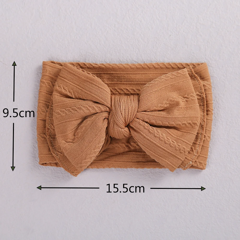 Diadema de lazo doble para beb&eacute; y ni&ntilde;a, diadema de lazo liso para reci&eacute;n nacido, turbante de nailon el&aacute;stico, accesorios para el cabello de beb&eacute; en 32 colores, 1 Uds.-1