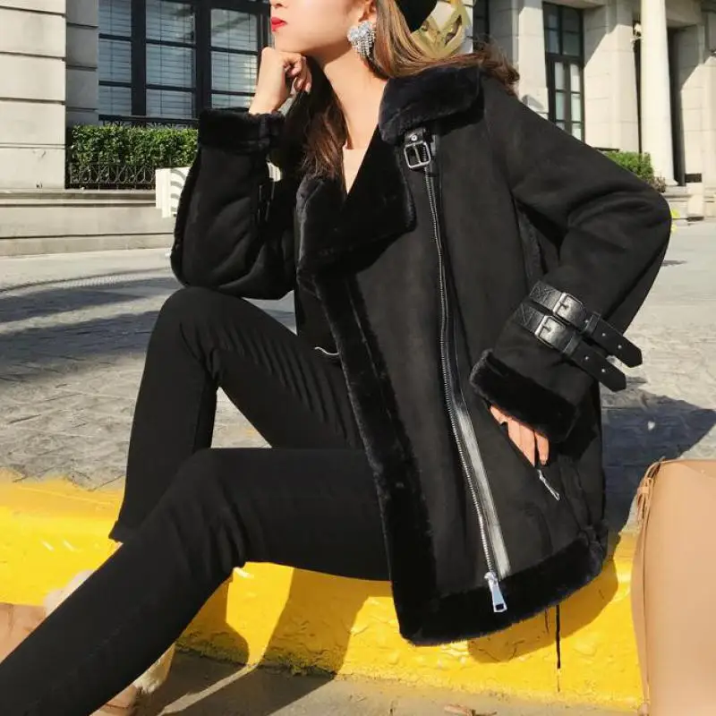 Getвесеннее Женское пальто Куртки из искусственной кожи женские меховые кожаные