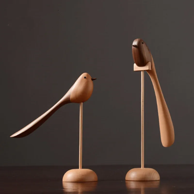 

Modern Nordic Wood Handmade Bird Home Living Room Wine Cabinet TV Cabinet Desktop Decorations Business Gifts M2489