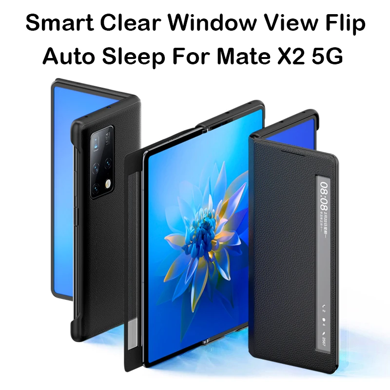 

Чехол-книжка для Huawei Mate X2 5G, прозрачный, из искусственной кожи