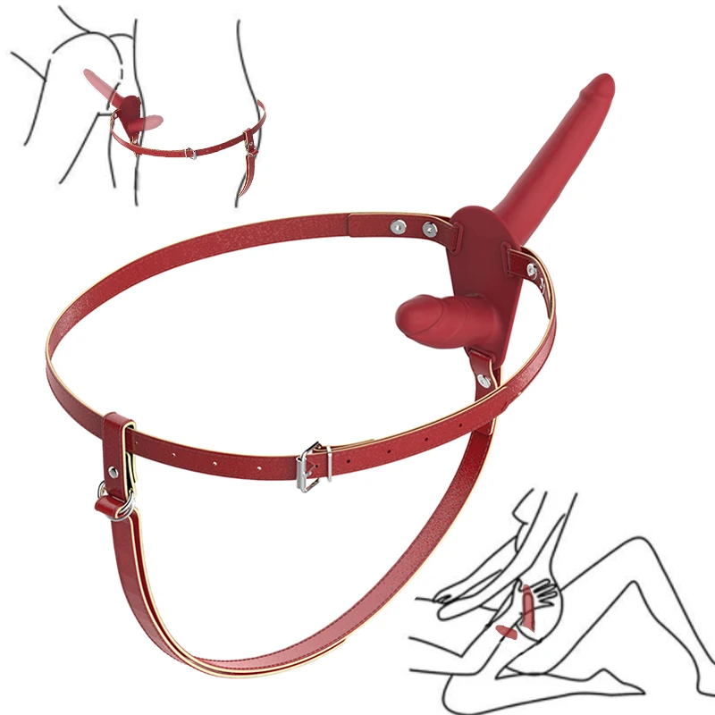 Страпон для лесбиянок реалистичный женский ремень двойной фаллоимитатор пенис