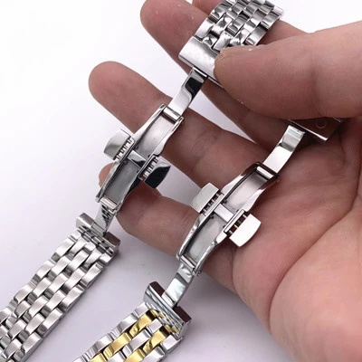 Watch Accessories Strap FOR MIDO Baroncelli M8600 M7600 Wrist Band Solid Steel Arc Mouth Safety Buckle Bracelet 15 18 20MM | Наручные