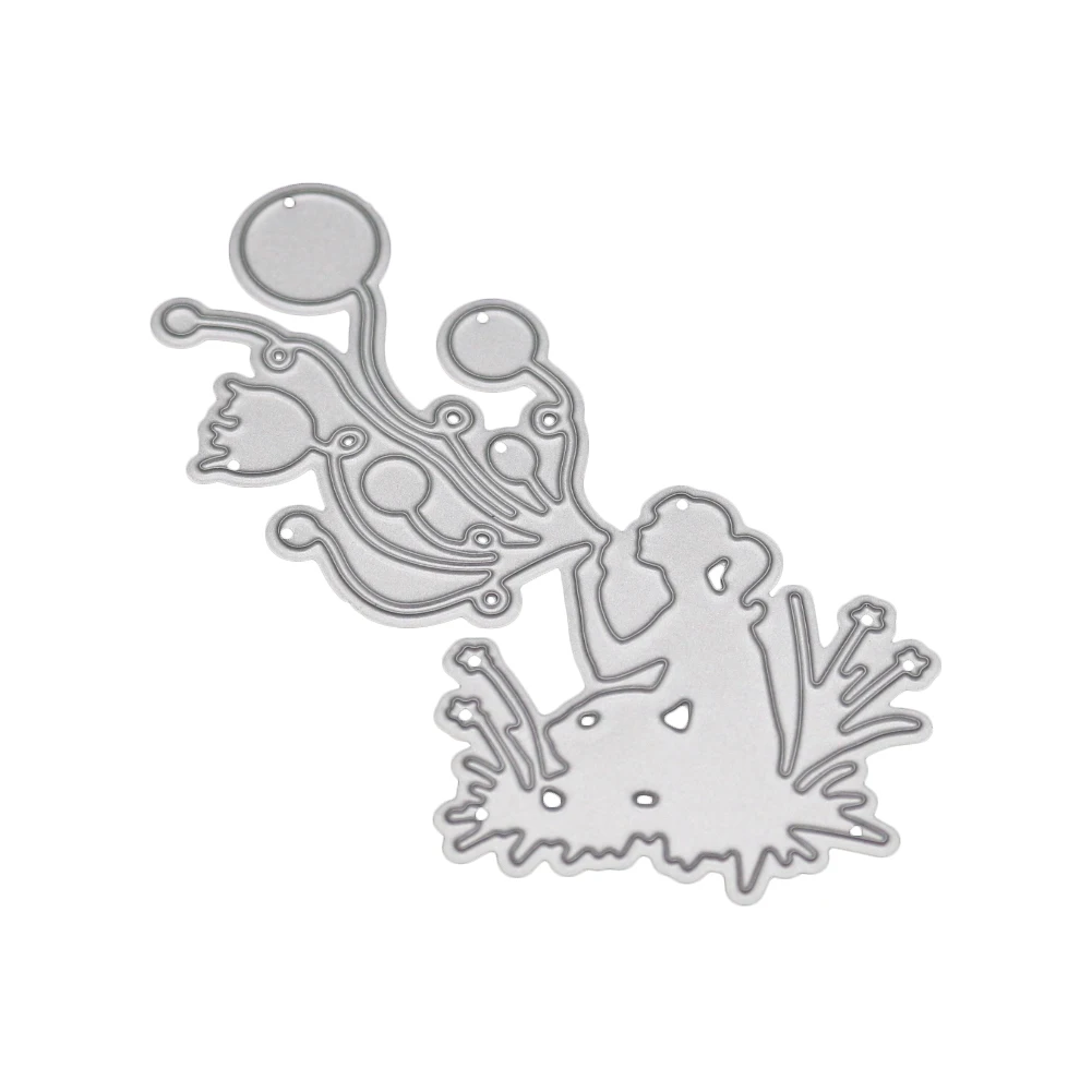 Девушка цветок металлические режущие штампы Скрапбукинг DIY углеродный острый