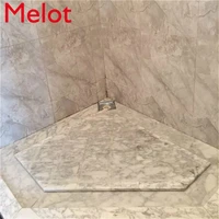 high end luxury customized shower non slip slot broaching marble pedal stone base home modern bathroom tile