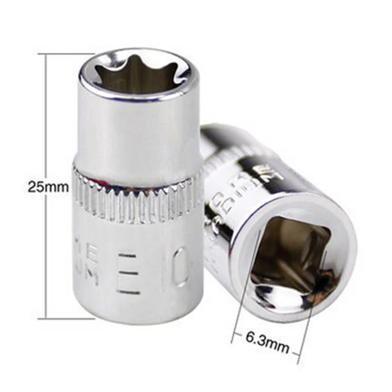

Workshop Power Hand Tool Parts 6 Pcs/set Steel Drive Sockets Female Wrench Bit