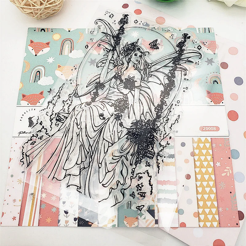 

11X16CM Swing Fairy Clear Stamps Transparent Seal Silicone Seal TPR Christmas Wedding Roller Stamps DIY Scrapbook Album Card