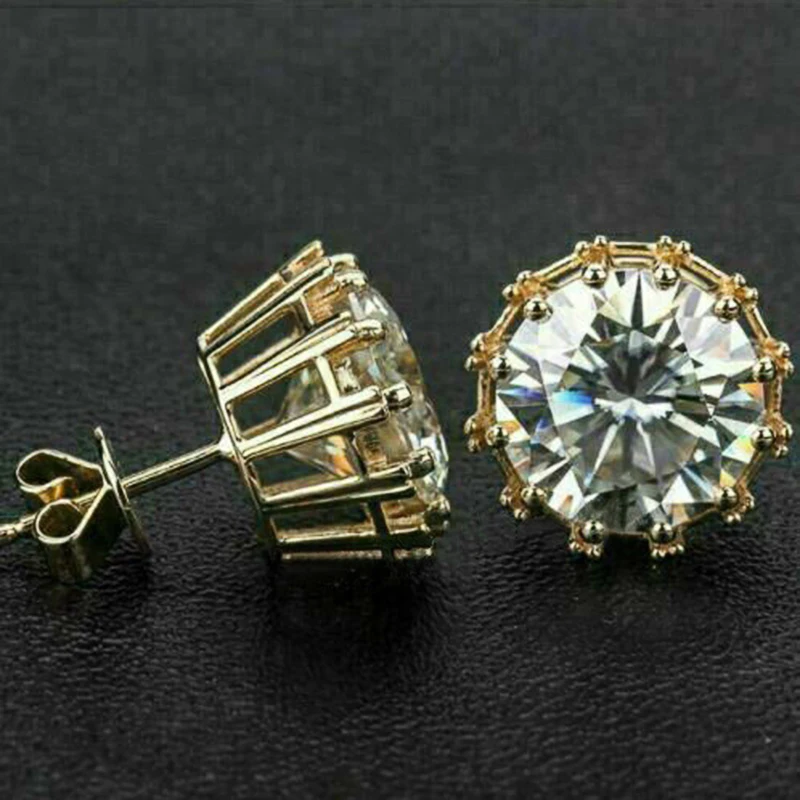 Huitan новые свадебные серьги для невесты золотого цвета инкрустированные