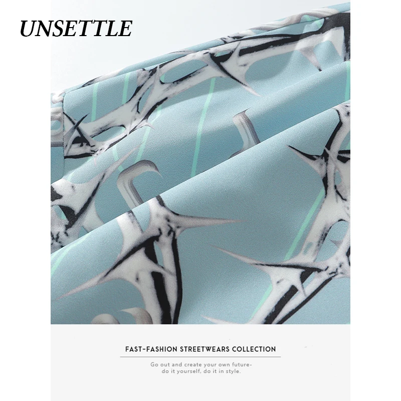 UNSETTLE 2020SS Харадзюку мужская летняя уличная одежда с принтом ветки дерева