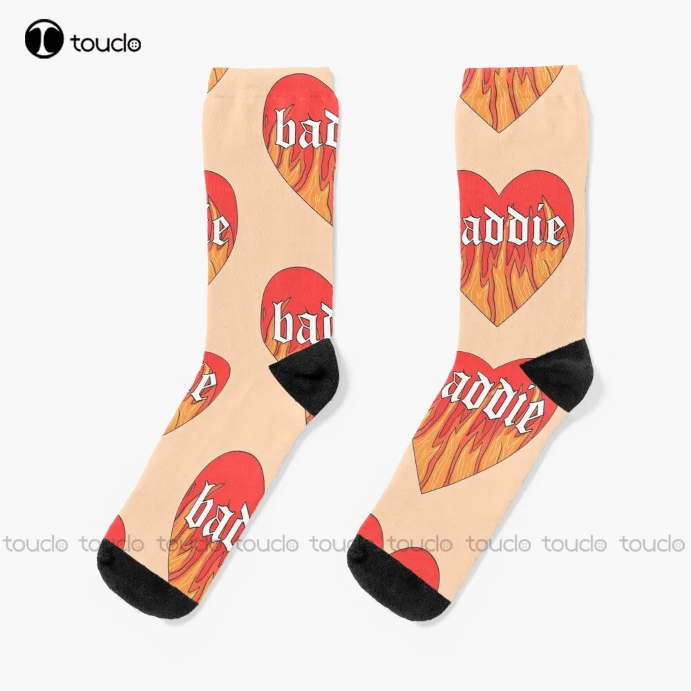 

Bad Girl - Baddie Socks Womens Socks Crew Personalized Custom Unisex Adult Teen Youth Socks 360° Digital Print Christmas Gift
