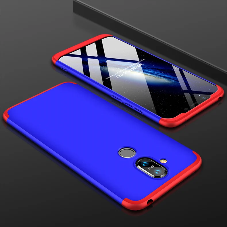 Для Nokia 8,1 Nokia8.1 чехол NokiaX7 360 градусов полное покрытие защищенный Матовый Жесткий чехол для Nokia X7 8,1 Чехол со стеклянной пленкой
