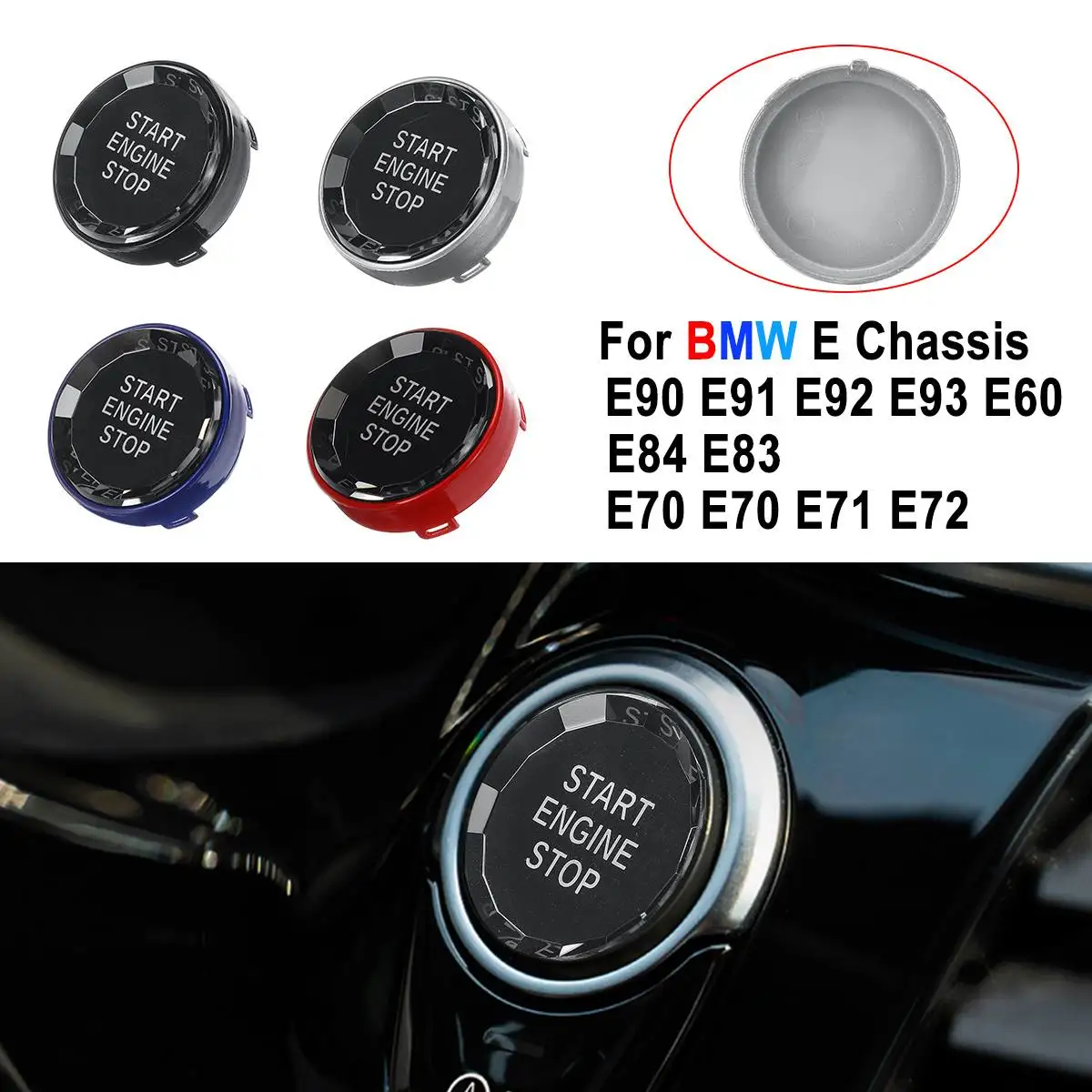 

Crystal Car Engine Start Stop Switch Button For BMW E Chassis E90 E91 E92 E93 E60 E84 E83 E70 E70 E71 E72